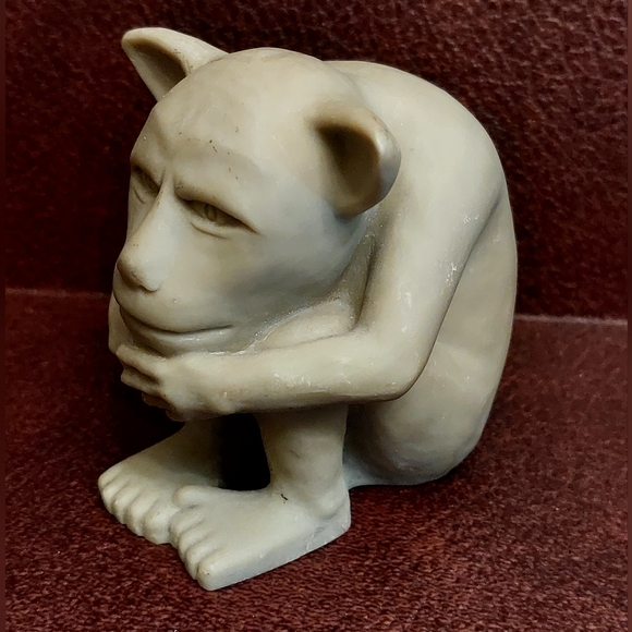 Vintage 1990 Small Clay Dedo Gargoyle Sculpture Signed by Artist Keith Findling - Picture 3 of 16